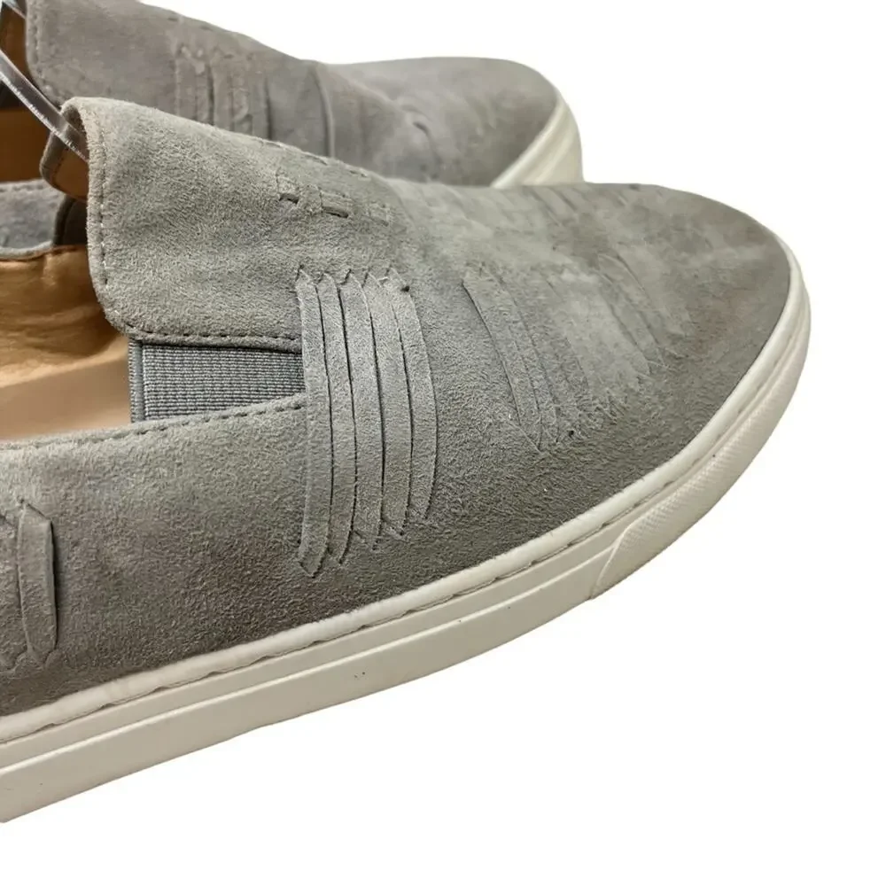 VINCE CAMUTO BEYZA Genuine Leather Gray Woven Suede Flats Loafers Shoes sz 8 M